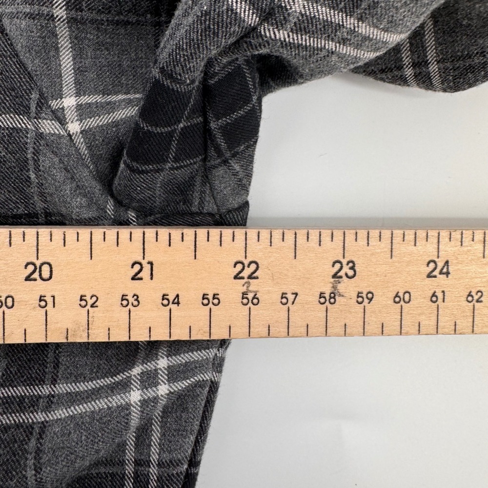 Linksoul Shirt Jacket Mens M Grey Plaid Fleece Lined Snap Front Flannel Shacket - Picture 6 of 8